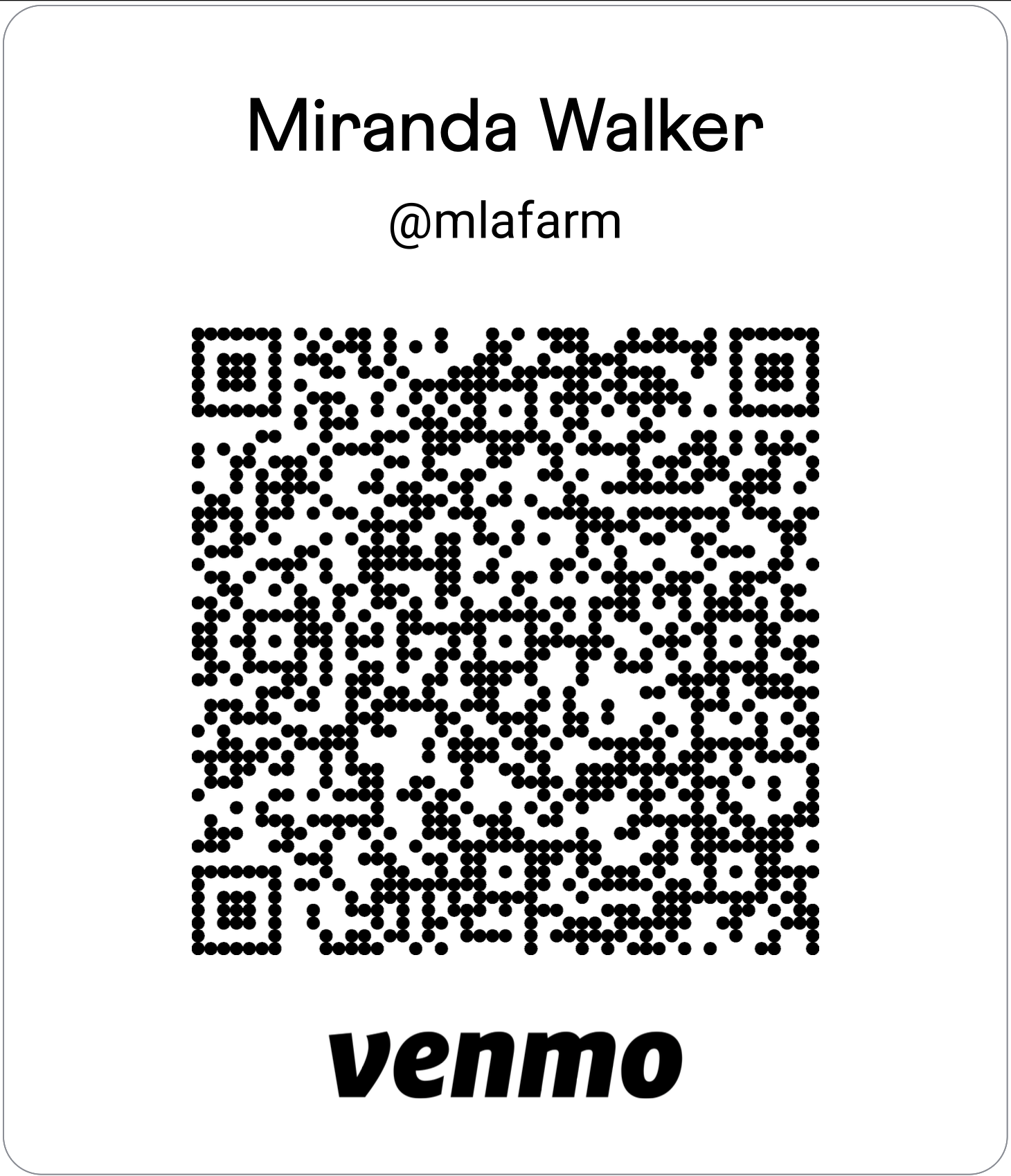 Venmo QR Code for Moon Light Acres